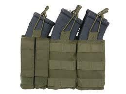 Triple AK Mag/Pistol Pouch Panel (5 plus 2) - Olive