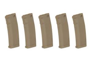 Set of 5 380BBs S-Mag Hi-Cap magazines - Tan