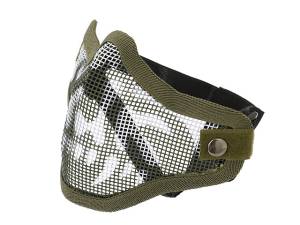 Steel Protective Half Face Mask V.1 - Olive/Skull [CS]