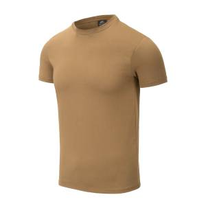 Organic Cotton T-Shirt SLIM - Coyote/U.S Green