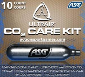 ULTRAIR 12 gr. Co2 cartridge, 10 pcs (9 regular & 1 lubrication)