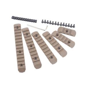 Set of 6 polymer RIS rails for M-LOK Tan