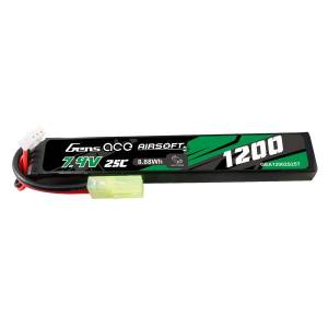 Gens ace 1200mAh 2S 25C 7.4V Lipo Battery | Tamiya Plug | Airsoft